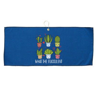 Funny What The Fucculent Gardening Succulent Lovers Large Microfiber Waffle Golf Towel