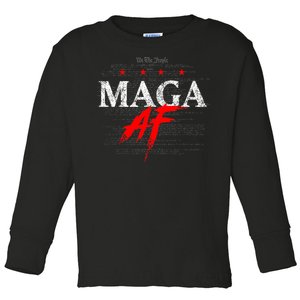 Funny We The People Maga Af Toddler Long Sleeve Shirt