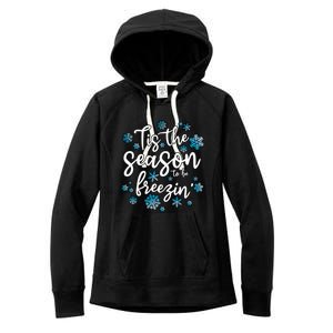 Freezing Winter Tis The Season To Be Freezin Gift Women's Fleece Hoodie