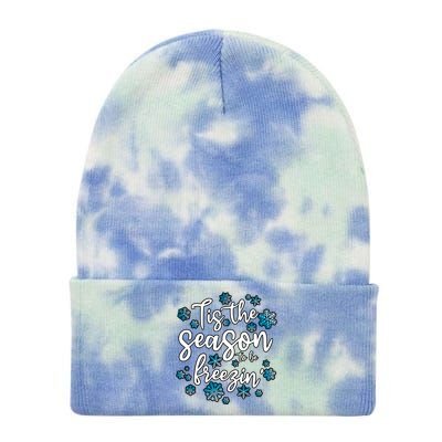 Freezing Winter Tis The Season To Be Freezin Gift Tie Dye 12in Knit Beanie