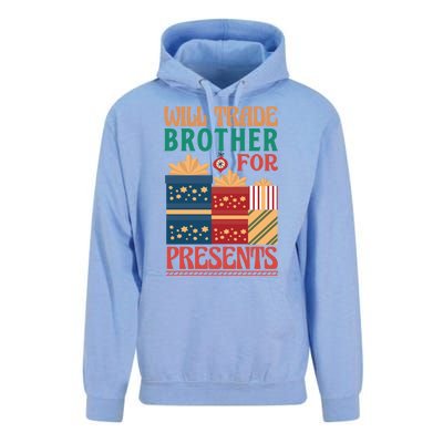 Funny Will Trade Brother For Christmas Presents Unisex Surf Hoodie