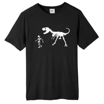 Funny Walking Trex Skeleton Gift Dinosaur Fan Funny Gift Tall Fusion ChromaSoft Performance T-Shirt