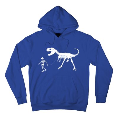 Funny Walking Trex Skeleton Gift Dinosaur Fan Funny Gift Hoodie