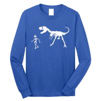 Funny Walking Trex Skeleton Gift Dinosaur Fan Funny Gift Long Sleeve Shirt