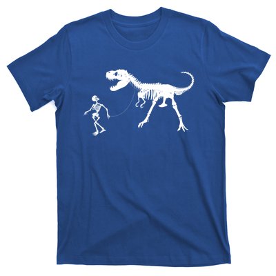 Funny Walking Trex Skeleton Gift Dinosaur Fan Funny Gift T-Shirt