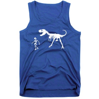 Funny Walking Trex Skeleton Gift Dinosaur Fan Funny Gift Tank Top