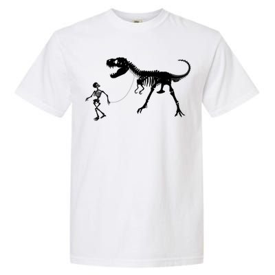 Funny Walking Trex Skeleton Gift Dinosaur Fan Funny Gift Garment-Dyed Heavyweight T-Shirt