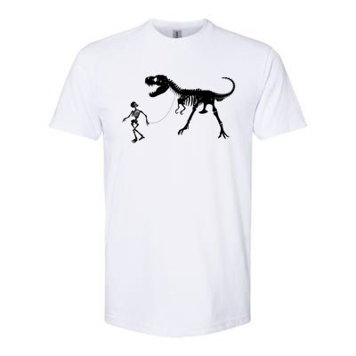 Funny Walking Trex Skeleton Gift Dinosaur Fan Funny Gift Softstyle® CVC T-Shirt