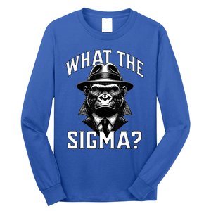 Funny What The Sigma? Ironic Meme Brainrot Quote Long Sleeve Shirt