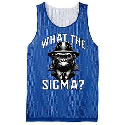 Funny What The Sigma? Ironic Meme Brainrot Quote Mesh Reversible Basketball Jersey Tank