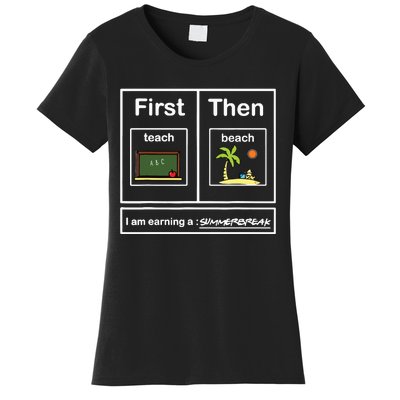 First We Teach Then We Beach Teacher Summer Vacation Women's T-Shirt