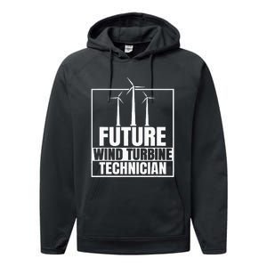 Future Wind Turbine Technician Windmill Performance Fleece Hoodie