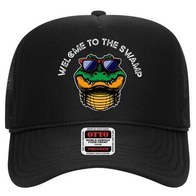 Florida Welcome To The Swamp High Crown Mesh Back Trucker Hat