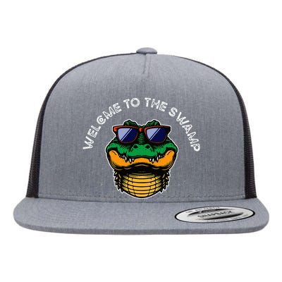 Florida Welcome To The Swamp Flat Bill Trucker Hat