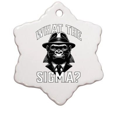 Funy What The Sigma Ironic Meme Brainrot Ceramic Star Ornament