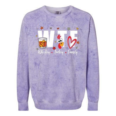 Funny Whiskey Turkey Family Bourbon Lovers Thanksgiving Colorblast Crewneck Sweatshirt