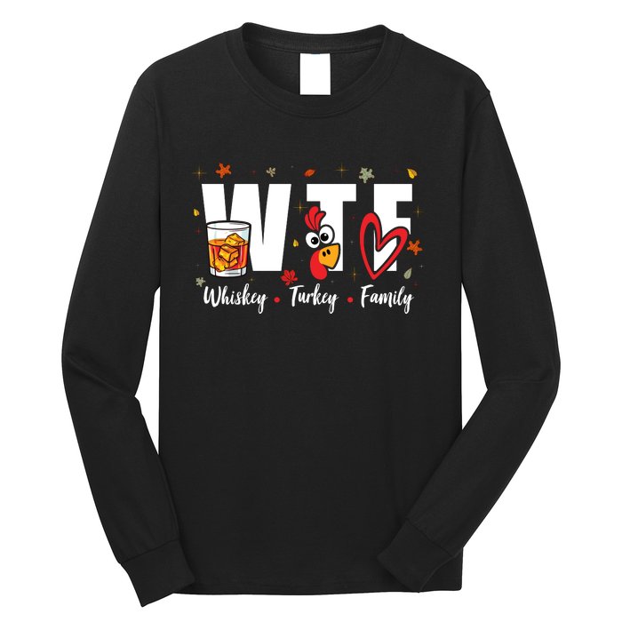 Funny Whiskey Turkey Family Bourbon Lovers Thanksgiving Long Sleeve Shirt