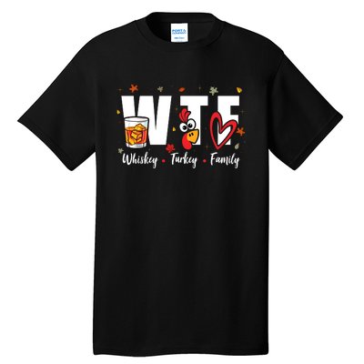 Funny Whiskey Turkey Family Bourbon Lovers Thanksgiving Tall T-Shirt