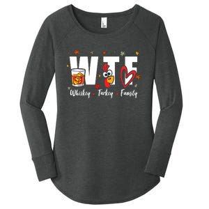 Funny Whiskey Turkey Family Bourbon Lovers Thanksgiving Women's Perfect Tri Tunic Long Sleeve Shirt