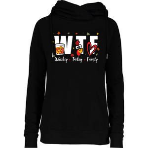 Funny Whiskey Turkey Family Bourbon Lovers Thanksgiving Womens Funnel Neck Pullover Hood