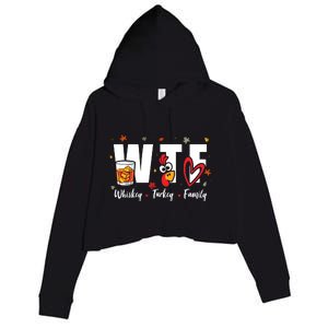 Funny Whiskey Turkey Family Bourbon Lovers Thanksgiving Crop Fleece Hoodie