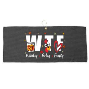 Funny Whiskey Turkey Family Bourbon Lovers Thanksgiving Large Microfiber Waffle Golf Towel