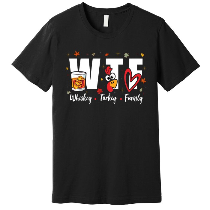 Funny Whiskey Turkey Family Bourbon Lovers Thanksgiving Premium T-Shirt