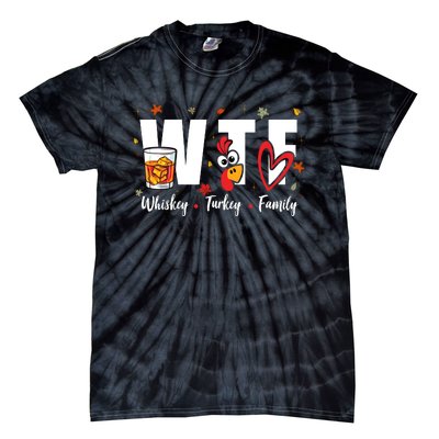 Funny Whiskey Turkey Family Bourbon Lovers Thanksgiving Tie-Dye T-Shirt