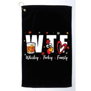 Funny Whiskey Turkey Family Bourbon Lovers Thanksgiving Platinum Collection Golf Towel