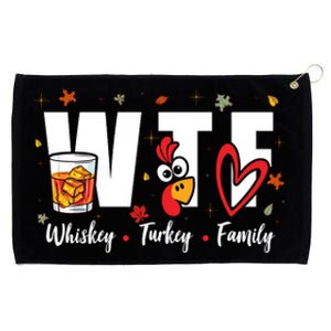 Funny Whiskey Turkey Family Bourbon Lovers Thanksgiving Grommeted Golf Towel