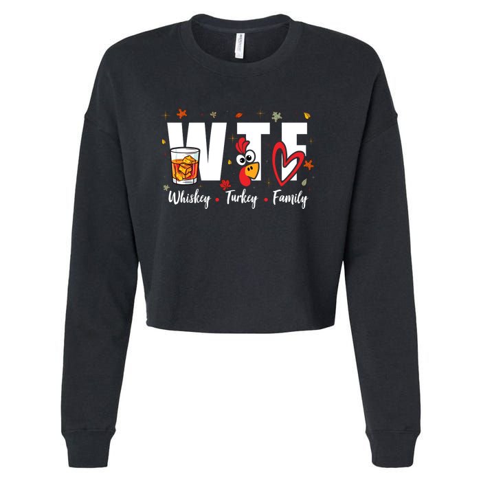 Funny Whiskey Turkey Family Bourbon Lovers Thanksgiving Cropped Pullover Crew