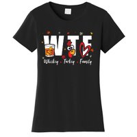 Funny Whiskey Turkey Family Bourbon Lovers Thanksgiving Women's T-Shirt