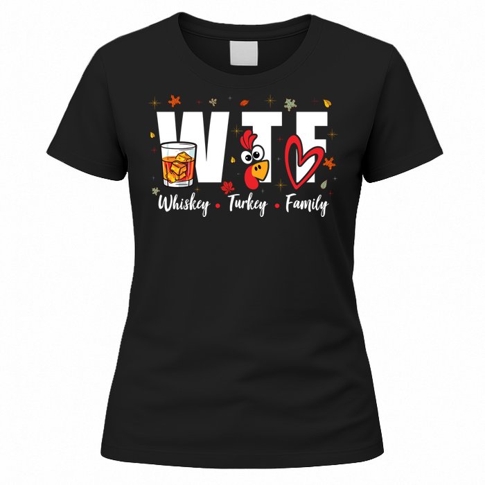 Funny Whiskey Turkey Family Bourbon Lovers Thanksgiving Women's T-Shirt