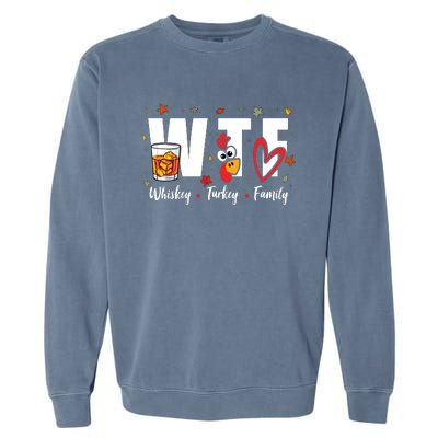 Funny Whiskey Turkey Family Bourbon Lovers Thanksgiving Garment-Dyed Sweatshirt