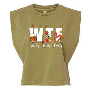 Funny Whiskey Turkey Family Bourbon Lovers Thanksgiving Garment-Dyed Women's Muscle Tee