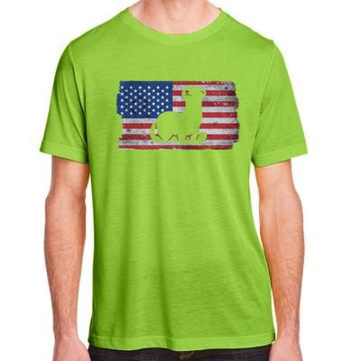 Ferret With The Usa Flag United States Of America Retro Gift Adult ChromaSoft Performance T-Shirt