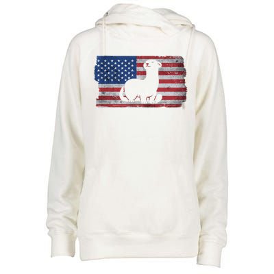 Ferret With The Usa Flag United States Of America Retro Gift Womens Funnel Neck Pullover Hood