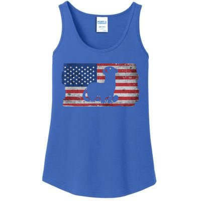 Ferret With The Usa Flag United States Of America Retro Gift Ladies Essential Tank