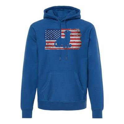 Ferret With The Usa Flag United States Of America Retro Gift Premium Hoodie