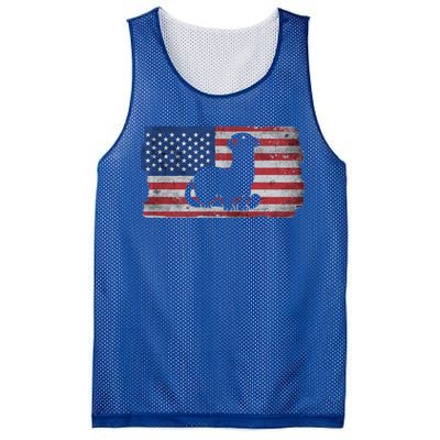 Ferret With The Usa Flag United States Of America Retro Gift Mesh Reversible Basketball Jersey Tank