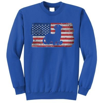 Ferret With The Usa Flag United States Of America Retro Gift Tall Sweatshirt