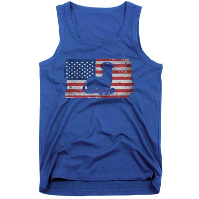 Ferret With The Usa Flag United States Of America Retro Gift Tank Top