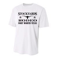 Fort Worth Texas Stockyards And Rodeo Cowboy Design Performance Sprint T-Shirt