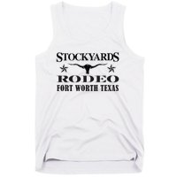 Fort Worth Texas Stockyards And Rodeo Cowboy Design Tank Top