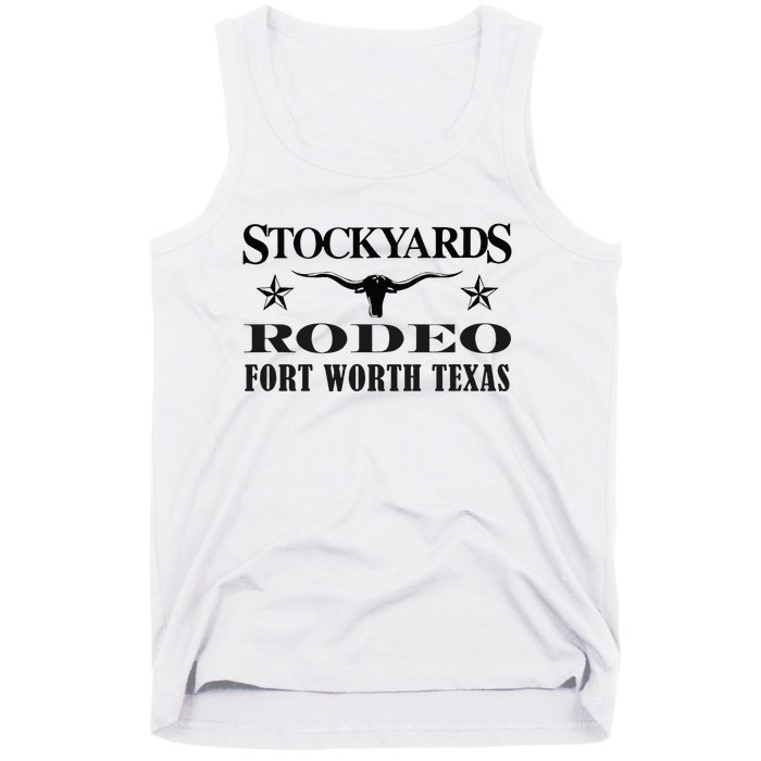 Fort Worth Texas Stockyards And Rodeo Cowboy Design Tank Top