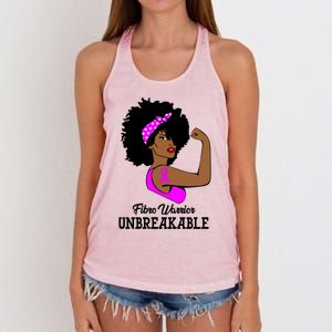 Fibro Warrior Unbreakable Strong Fibromyalgia Gift Women's Knotted Racerback Tank