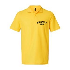 Funny Woke Up Sexy Again Softstyle Adult Sport Polo