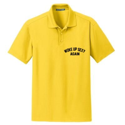 Funny Woke Up Sexy Again Dry Zone Grid Polo