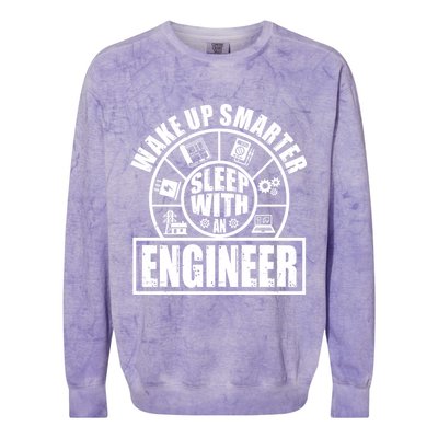 Funny Wake Up Smarter Sleep With A Engineer Colorblast Crewneck Sweatshirt