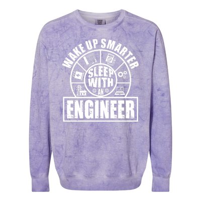 Funny Wake Up Smarter Sleep With A Engineer Colorblast Crewneck Sweatshirt